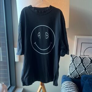 Anine Bing Avi Smiley Black Graphic T-Shirt